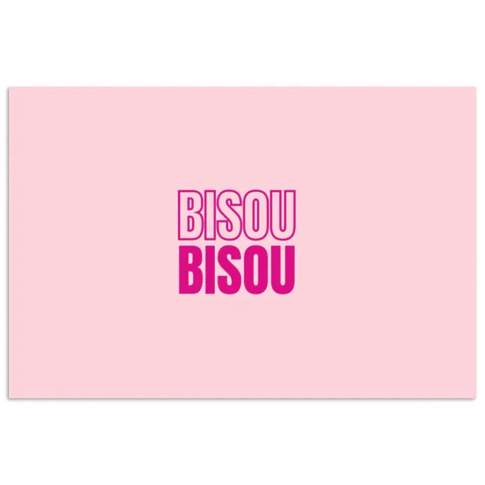 Bisou - Roze - Minimalistisch poster papier klein -3d