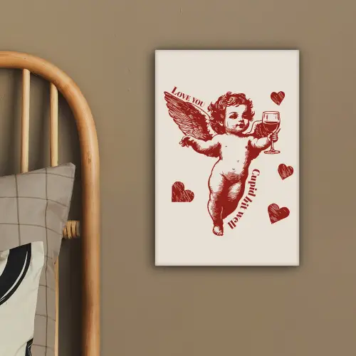 Cupido - Hartjes - Rood - Klassiek canvas 2cm klein -sfeer3