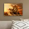 Leeuwen - Zonsondergang - Afrika - Savanne - Dieren canvas 2cm klein -sfeer3