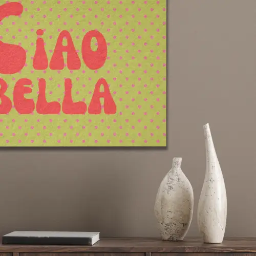 Ciao bella - Rood - Groen - Stippen PET vilt klein -sfeer6_closeup