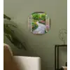 Doorkijk - Bloemen - Tuinpad - Natuur - Raam Wandcirkel kunststof plaat 5mm dik klein -sfeer3