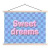 Sweet dreams - Vierkanten - Roze - Blauw textielposter latten blank klein -3d
