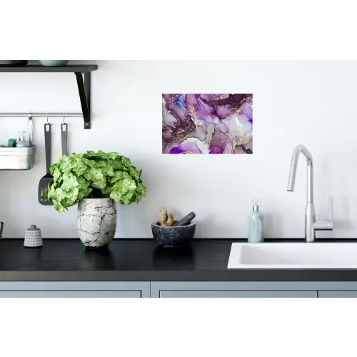 Marmer - Roze - Paars - Gold Muursticker klein -keuken