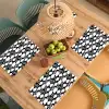 Silhouet - Bloemen - Wit - Zwart Placemat vinyl groot 368 -zzsfeer5_Kitchenyeah-website