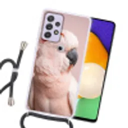 Kaketoe - Portret - Roze Hoesje Samsung Galaxy A52 5G met koord klein -sfeer1