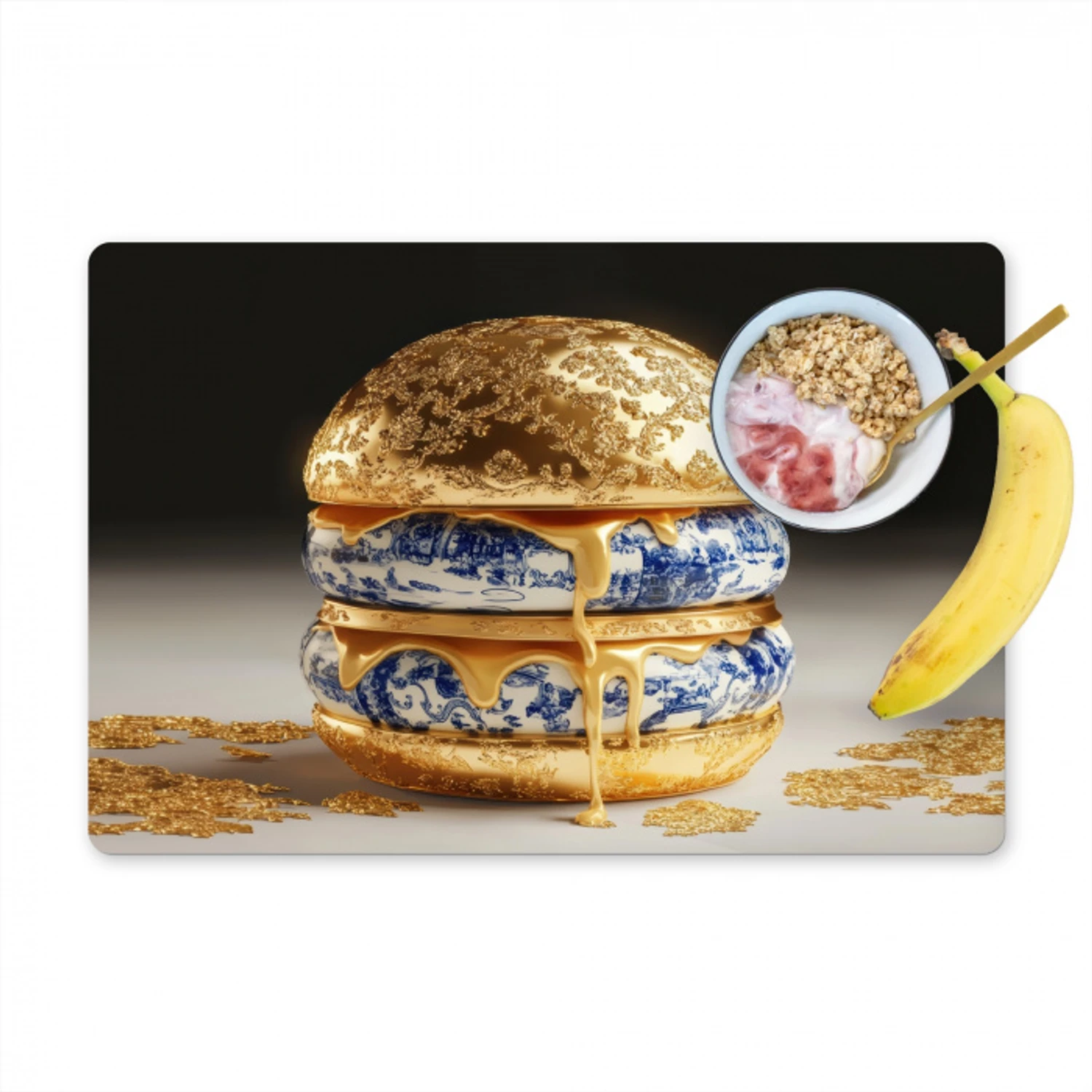 Delftsblauw - Goud - Burger Placemat vinyl groot -zzzproduct_Kitchenyeah-website