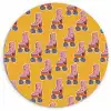 Geel - Rolschaatsen - Patroon Wandcirkel kunststof plaat 5mm dik klein 188 -3d