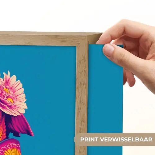 Bloemenkrans - Hagedis - Kimono - Paars Light Box met batterij (Wandlamp) middel -USP_websiteprintNL