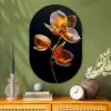 Bloem - Orchidee - Oranje Wandcirkel Ovaal Glas middel -sfeer2