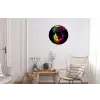Puck - Hond - Verf - Kleuren Wandcirkel aluminium klein -woonkamer