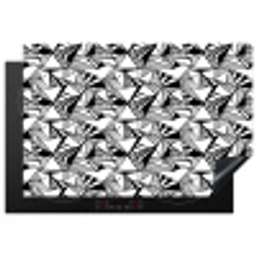 Geometrie - Driehoeken - Zwart - Wit Inductie beschermer vinyl 3mm klein 276 -3d