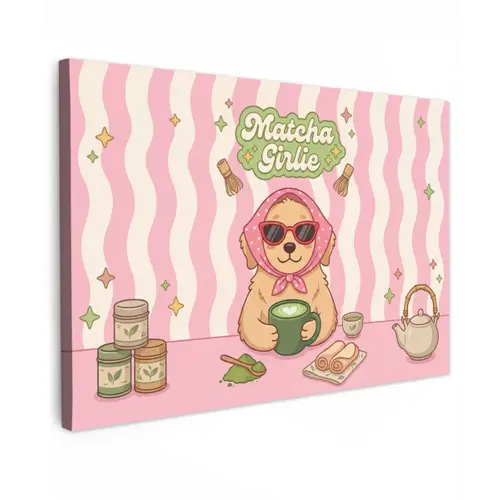 Matcha - Hond - Roze - Groen canvas 2cm klein -z3d