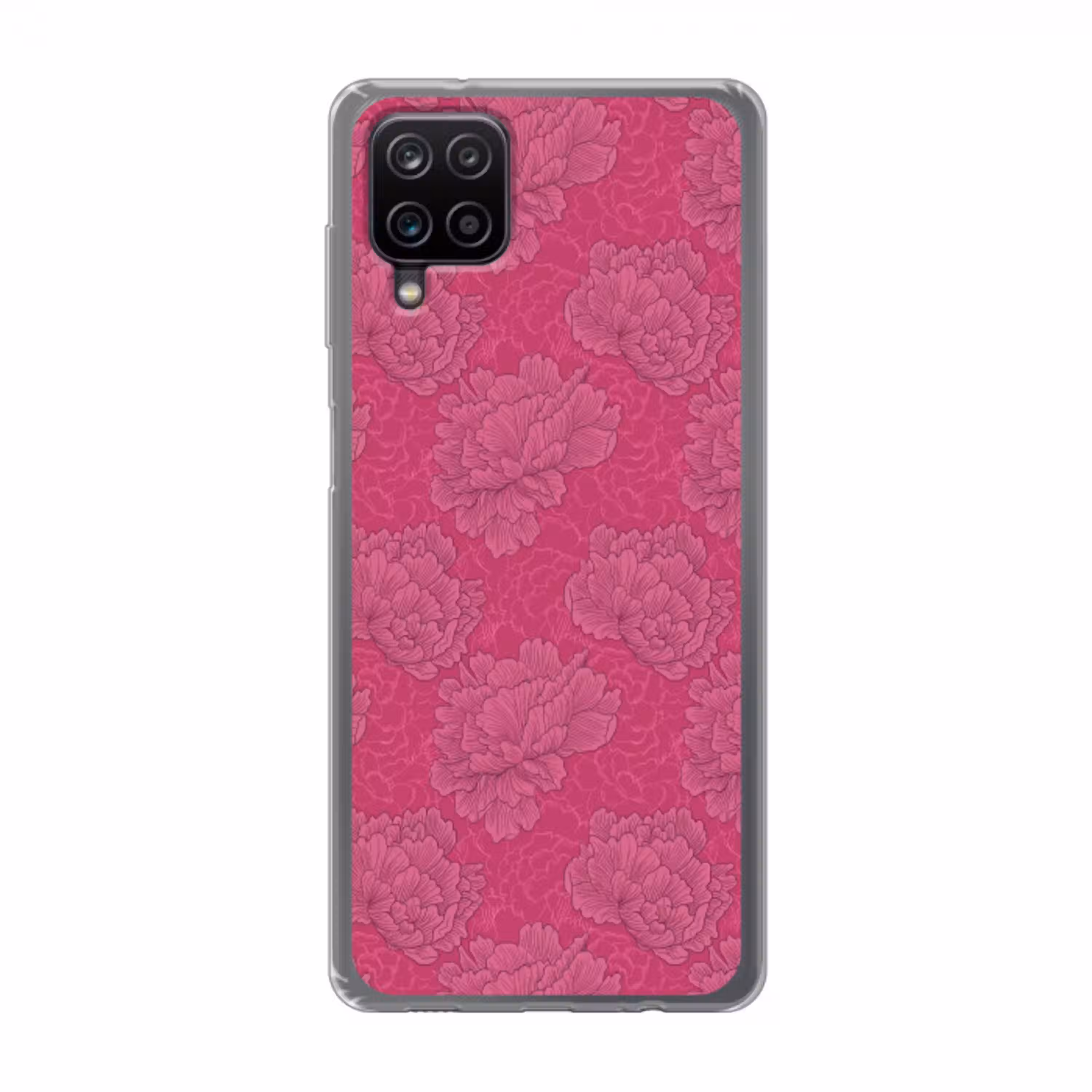 Pioenrozen - Energiek - Roze Telefoonhoesje Samsung Galaxy A12 klein 372 -3d