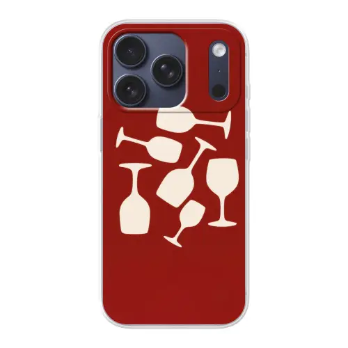 Wijnglazen - Silhouetten - Wit Telefoonhoesje iPhone 17 Pro klein -3d