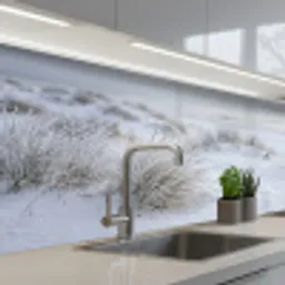 Duinen - Sneeuw - Strand - Winter - Serene keuken achterwand 2 middel -3d_schuin