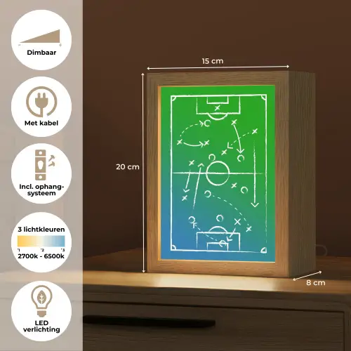 Voetbal - Tactiek - Spel - Groen - Blauw Light Box met kabel klein -USP_NL