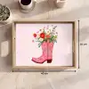 Cowboylaarzen - Roze - Boeket - Bloemen Dienblad Rechthoek middel -USP_Formaat