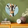 Giraffe - Illustratie - Bruin - Minimalistisch Wandcirkel Organisch Forex 3mm klein -sfeer2