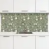 Botanisch - Vogels - Groen keuken achterwand 2 middel 871 -3d