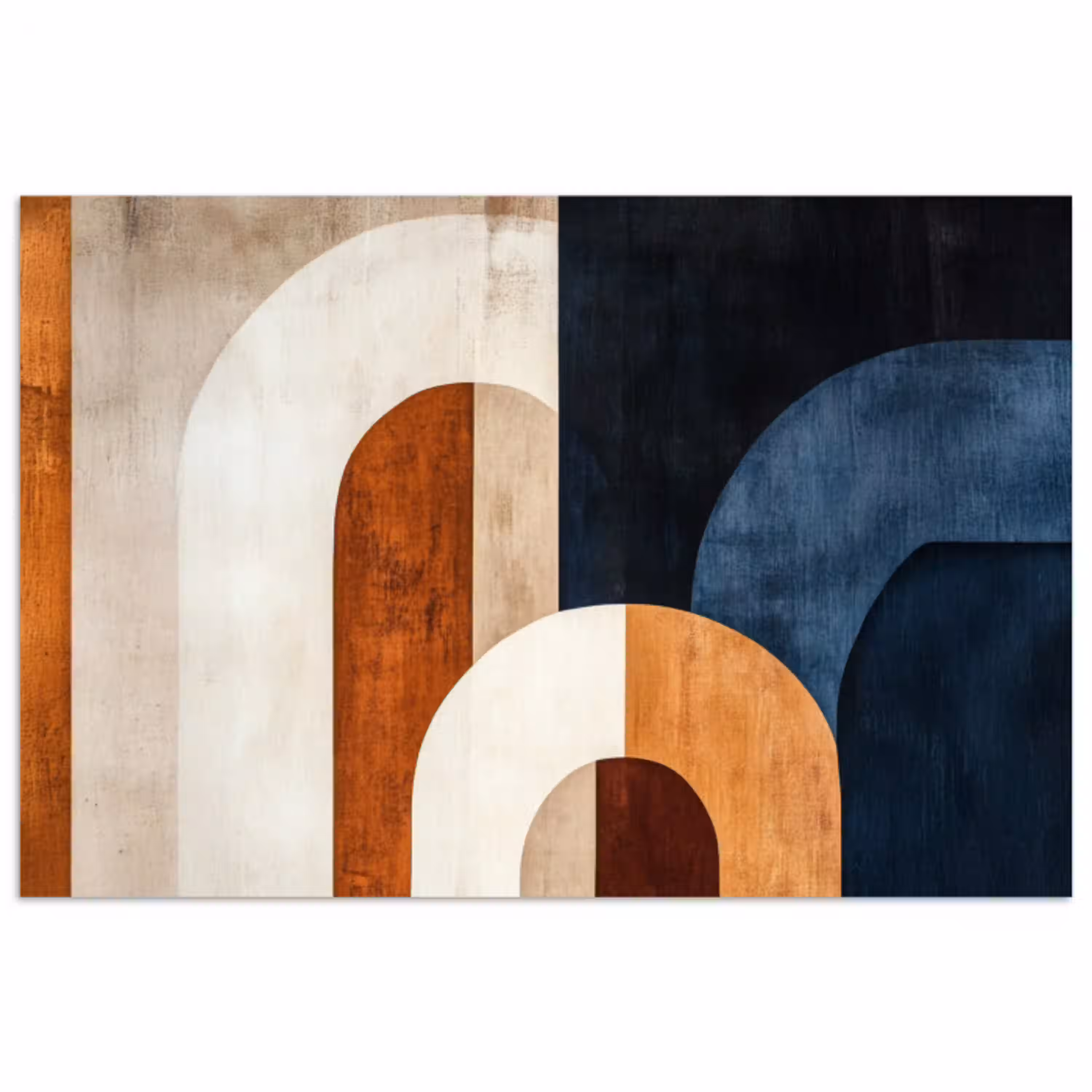 Abstract - Vormen - Donkerblauw poster papier klein -3d