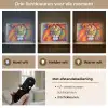 Leeuw - Dieren - Olieverf - Regenboog Light Box met batterij (Wandlamp) middel -USP_lichtkleurNL