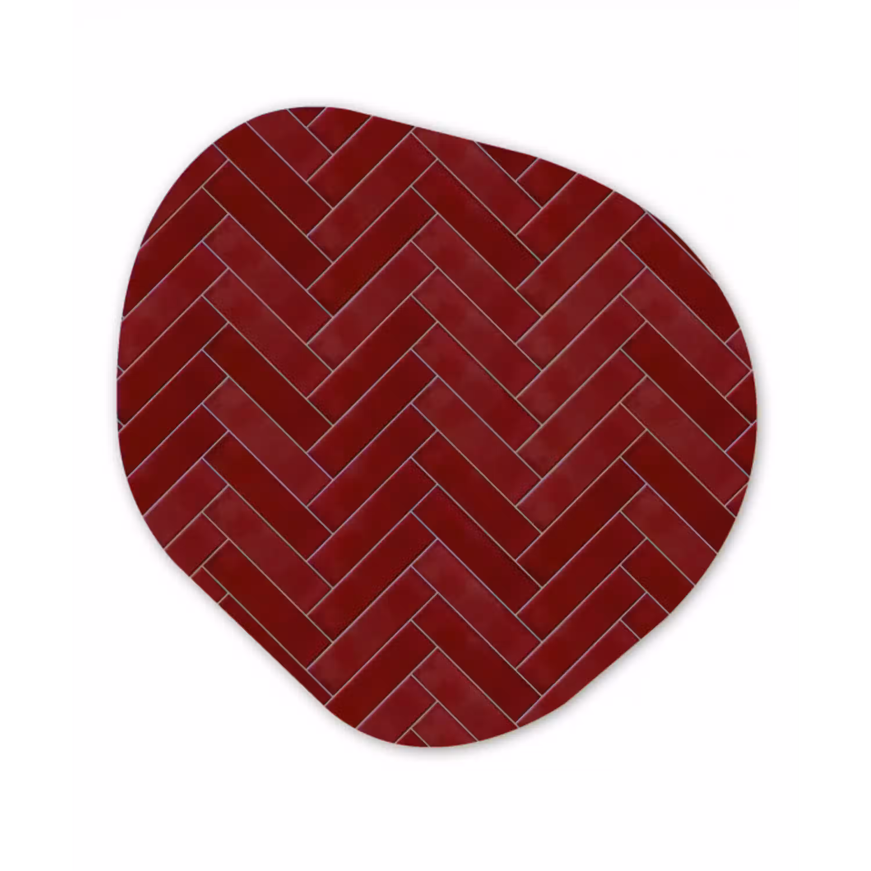 Visgraat - Wandtegel - Bordeaux - Rood Wandcirkel Organisch Forex 3mm klein 629 -3d