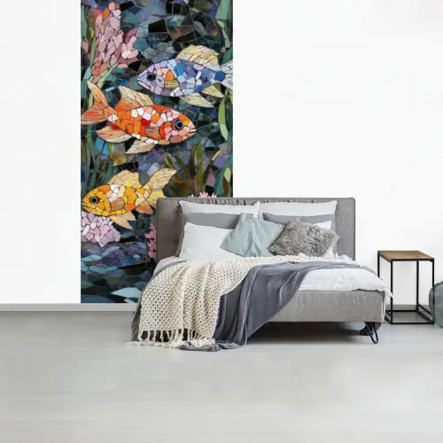 Vissen - Koraal - Zee - Mozaïek fotobehang vinyl groot -slaapkamer