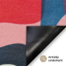 Vormen - Golvend - Abstract - Felroze Deurmat klein -antislip_NL