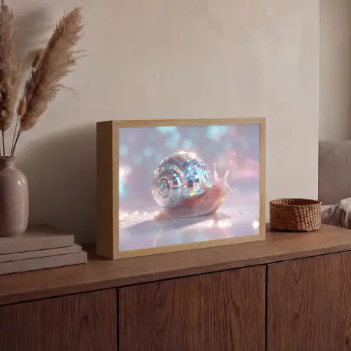 Slak - Disco - Mozaïek - Blauw Light Box met batterij (Wandlamp) middel -sfeer2