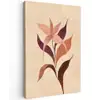 Minimalistisch - Bloem - Bladeren - Beige Tuinposter op houten frame 2 cm dik klein -3d