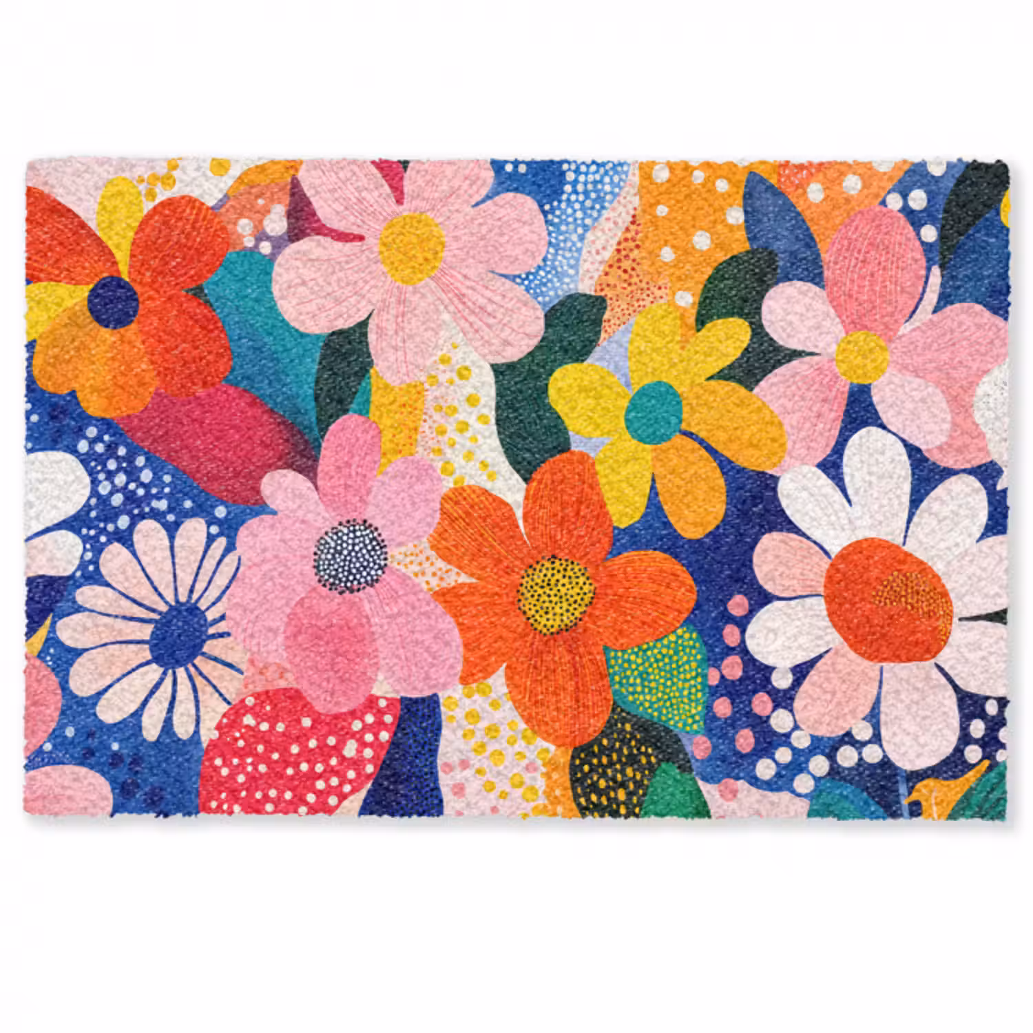 Fußmatte - Blumen - Bunt - Tupfen