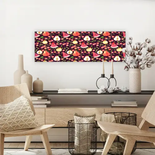 Donker - Bladeren - Fruit - Patroon canvas 2cm klein 828 -sfeer6
