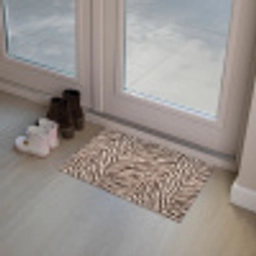 Zebra - Strepen - Bruin Deurmat klein -sfeer3