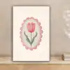 Tulp - Lijst - Ovaal - Illustratie canvas 2cm klein -sfeer1