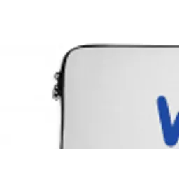 Blauw - Quote - Wit laptophoes neopreen klein -detail
