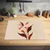 Bloemen - Blaadjes - Minimalistisch - Roze Inductie beschermer vinyl 3mm klein -sfeer5