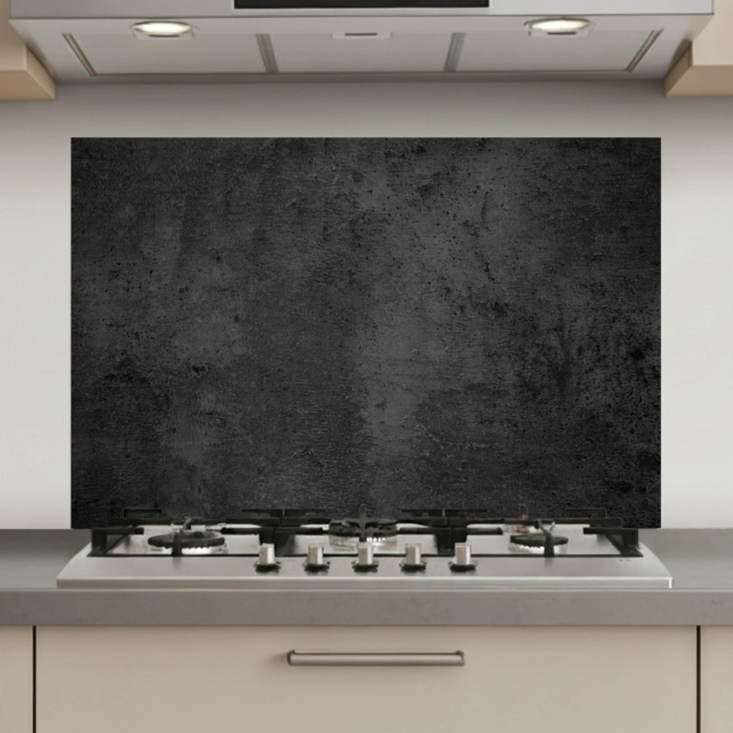 Beton - Robuust - Vintage - Rustiek - Grijs - Zwart keuken achterwand spatscherm klein -3d_website
