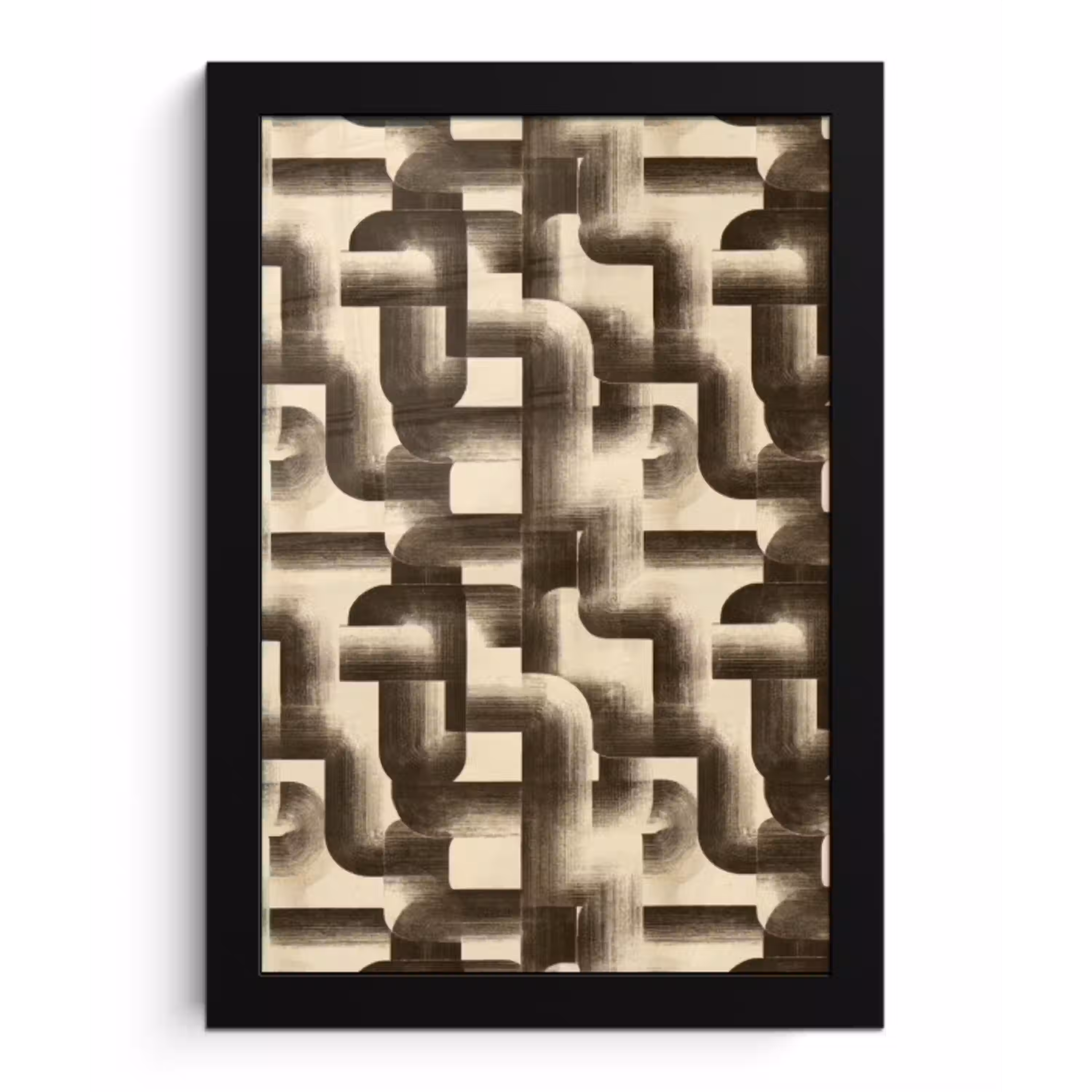 Abstract - Retro - Zwart fotolijst zwart zonder passe partout klein 224 -3d