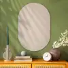 Japandi - Beige - Modern Wandcirkel Ovaal Glas middel -sfeer2