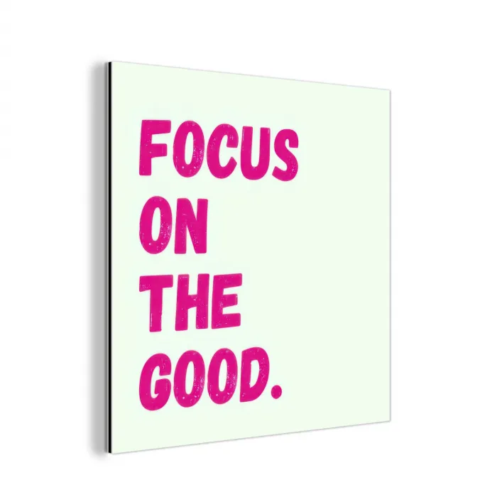 Focus on the good - Beige - Roze aluminium wit klein -3d