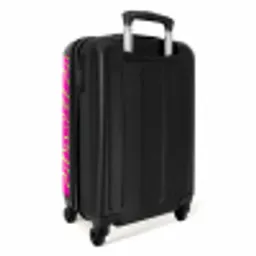 Felroze tijgerprint met limoengroene strepen NBS - Handbagage koffer - Volwassenen Unisex middel -achterkant