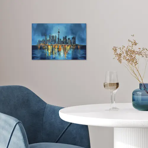 Skyline Toronto - Water - Stadslichten - Toren poster papier klein -sfeer3