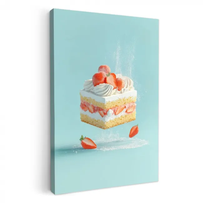 Slagroom - Taart - Blauw - Eten KitchenYeah - Keuken - Canvas klein -3d