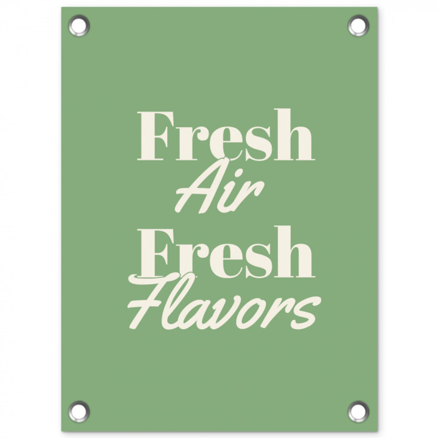 Tekst - Groen - Sierlijk - Letters tuinposter los doek klein -3d