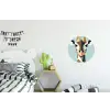 Giraffe - Illustratie - Bruin - Minimalistisch Wandcirkel aluminium klein -kinderkamer