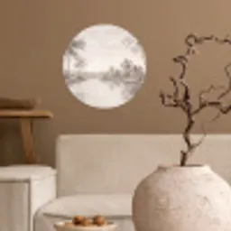 Terras - Water - Natuur - Landschap Wandcirkel behangsticker klein -sfeer1