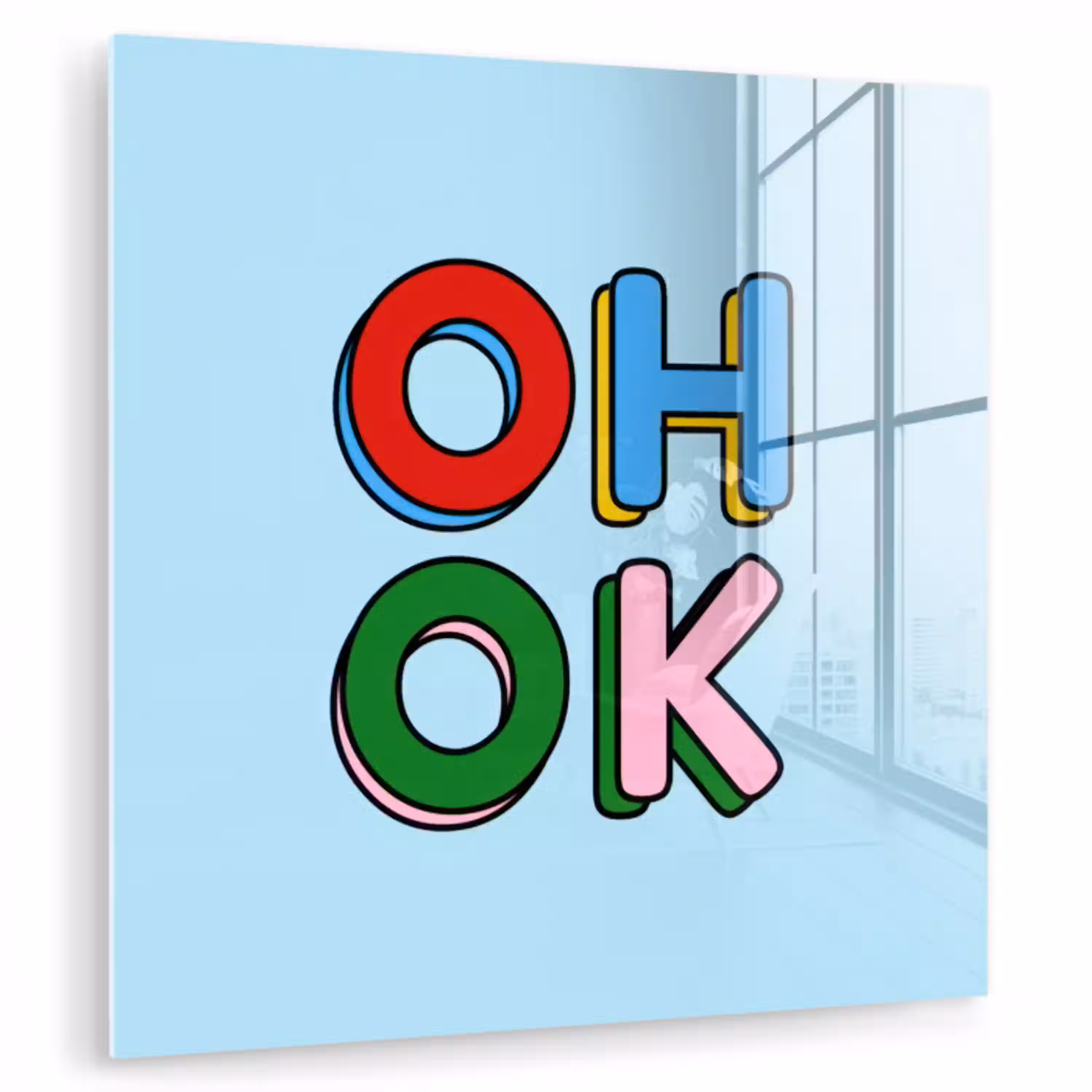 Oh ok - Blauw - Kleurrijk plexiglas 5mm klein -zzzproduct_nieuw