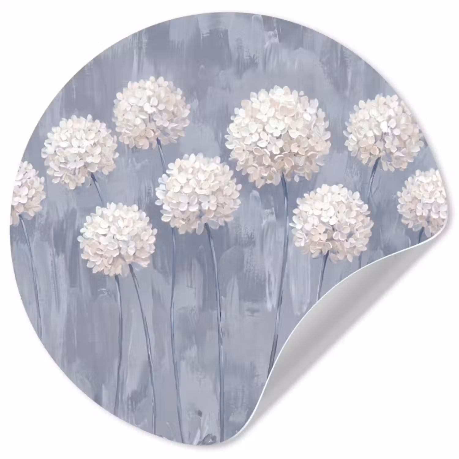 Behangcirkel - Bloemen - Illustratie - Blauw