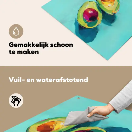 Avocado - Groen - Pit - Schaduw Inductie beschemer met haakjes middel -ky-schoon-nl