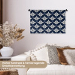 Modern - Ontwerp - Blauw Wandkleed katoen klein 269 -tsfeer1_DE